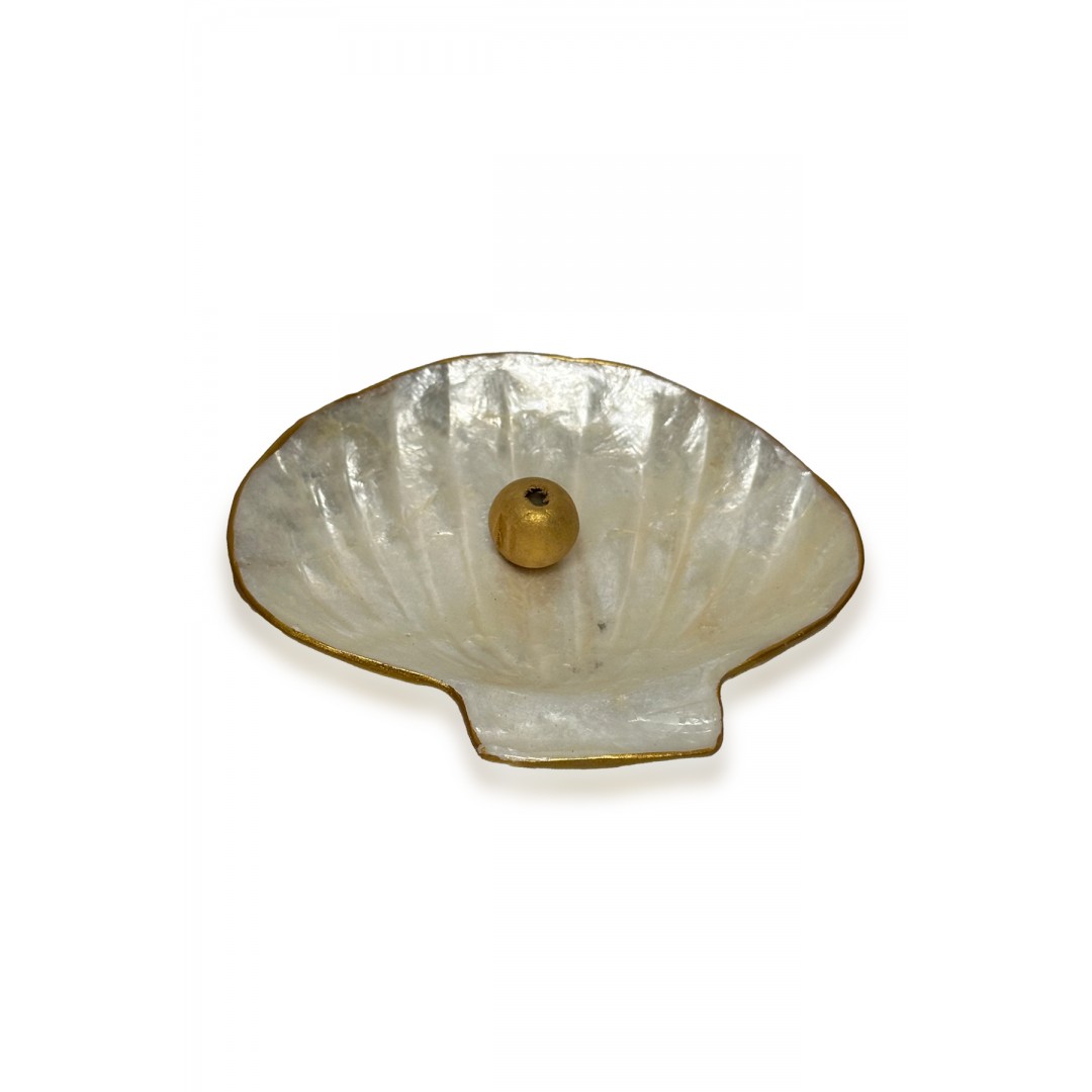 İstiridye formunda el yapımı sedef tütsülük