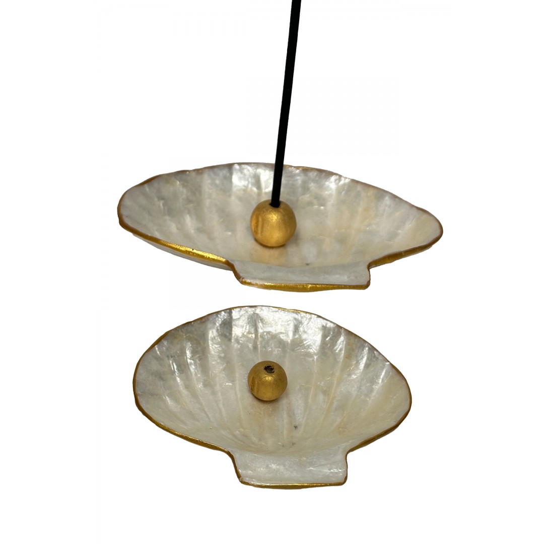 İstiridye formunda el yapımı sedef tütsülük