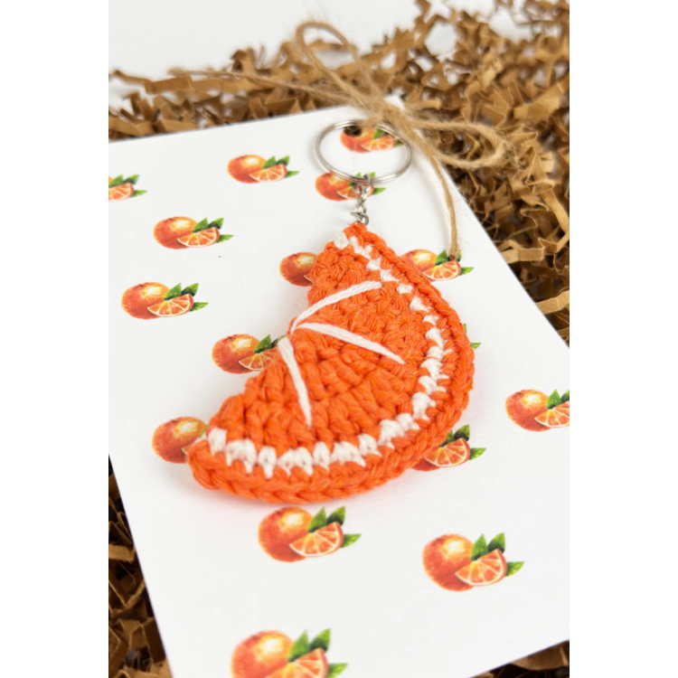 El Örgüsü Amigurumi Portakal Şeklinde Anahtarlık Asafora
