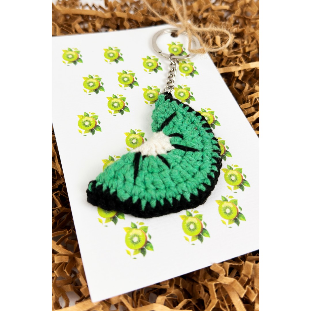 El Örgüsü Amigurumi Kivi Şeklinde Anahtarlık Asafora