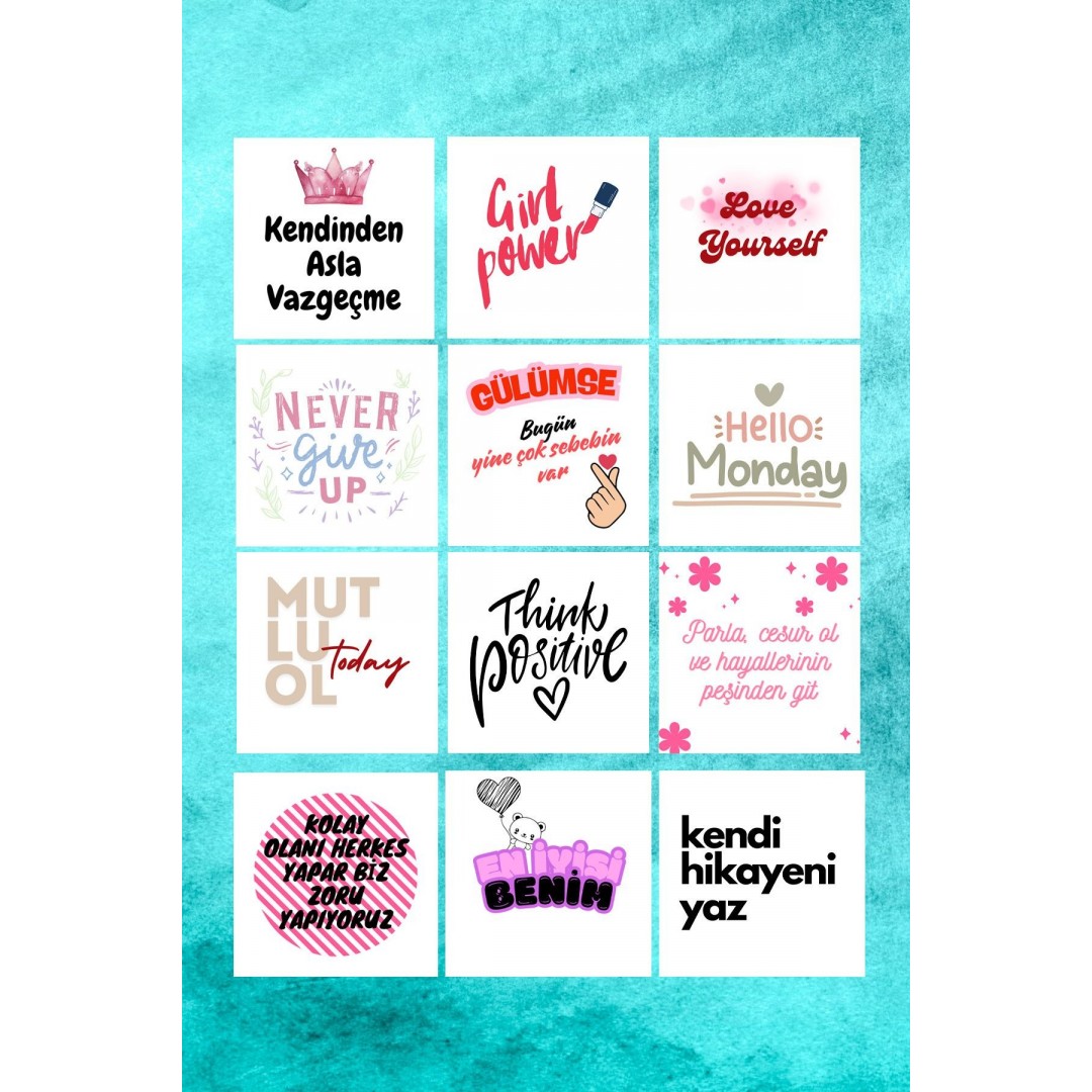 12'li Pano için Motivasyon Kartları