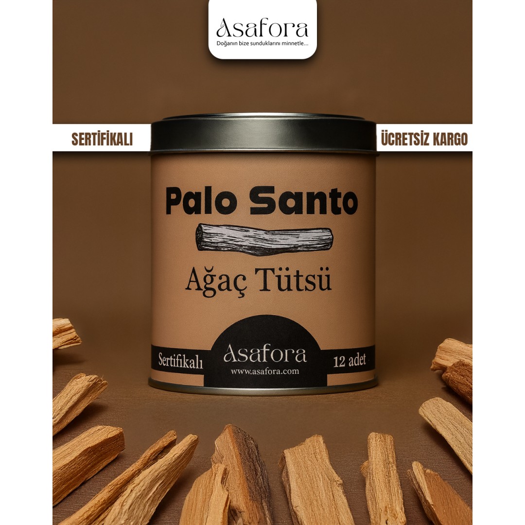 Palo Santo Peru Ağaç Tütsü 12 Adet (100-110 GR, SERTİFİKALI) Metal Saklama Kutulu