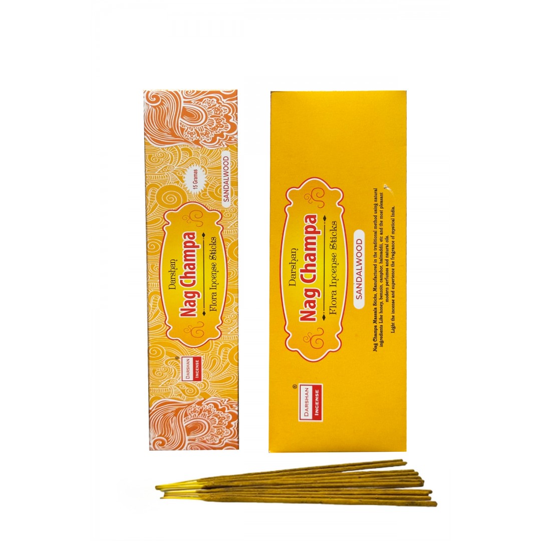 Darshan Nag Champa Doğal Sandal Ahşap Tütsü